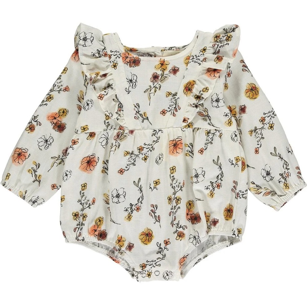 NEW Vignette 0-3 3-6 18-24 M Jenny Bubble Romper Autumn Ditsy Floral Print Baby